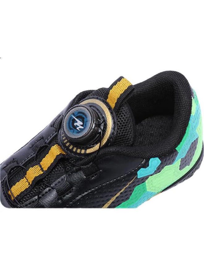 Double Star Kids Soccer Shoes With Studs For Boys And Girls Teenagers Student Training Shoes Black Green【Studs】Size 31 - Image 3