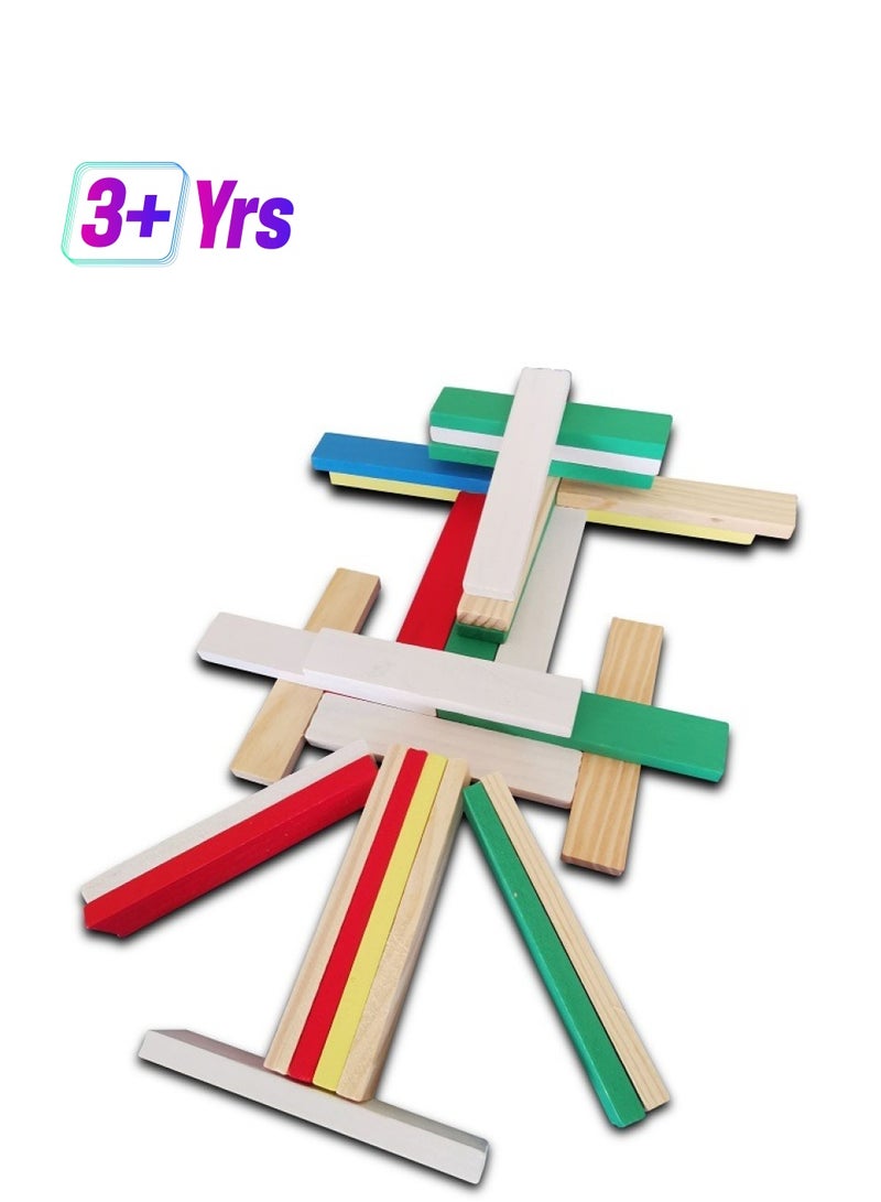 150 Creative Wooden Puzzle Building Multicolour Blocks - Image 1