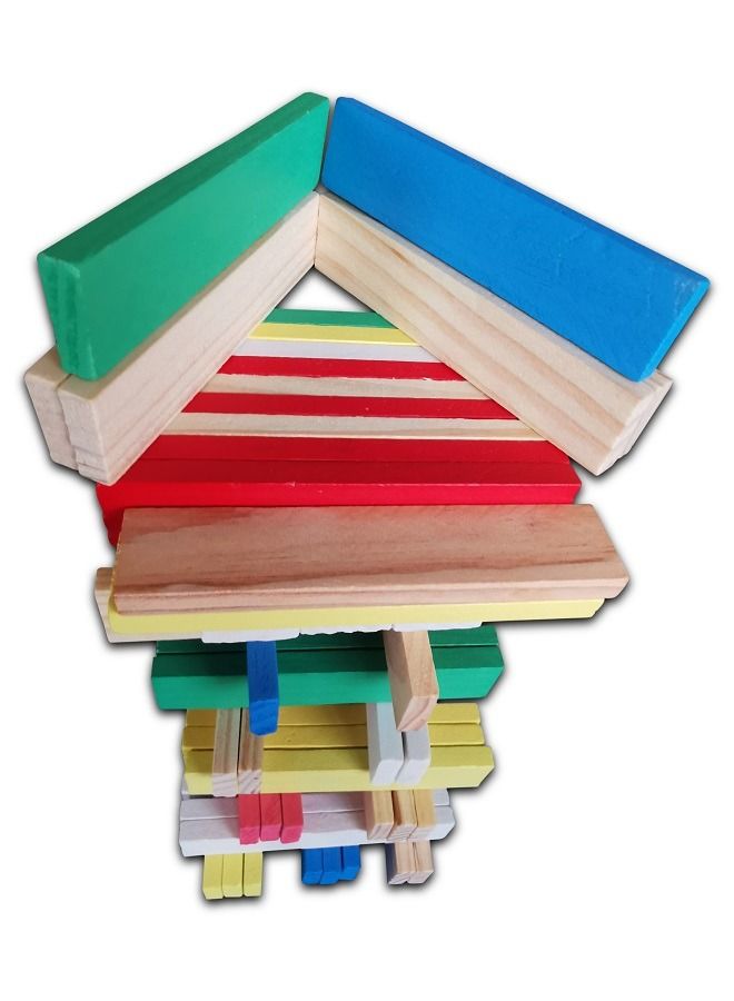 150 Creative Wooden Puzzle Building Multicolour Blocks - Image 5