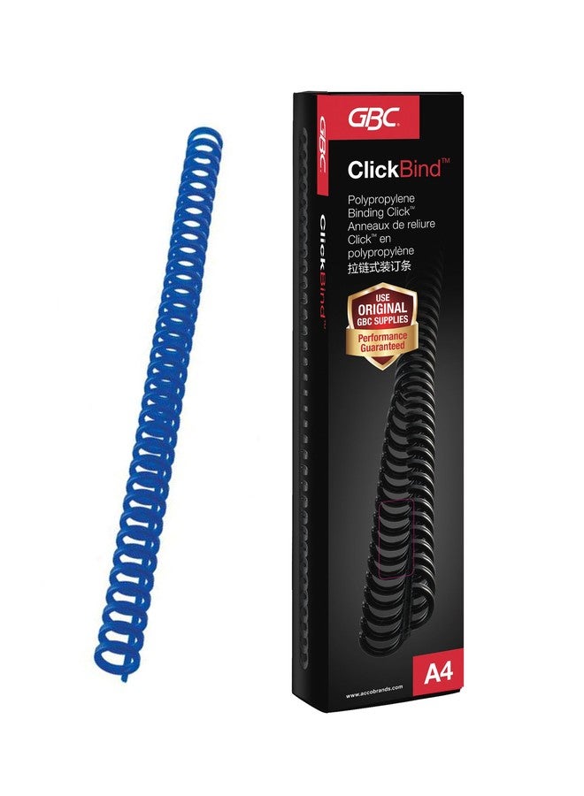 GBC IbiClick Binding Spine 34R 8.0mm with 45 Sheet Capacity, A4 Blue (Box of 50) - Image 1
