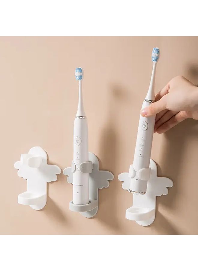 1pc Aircraft Style White Space Themed Rocket Design Toothbrush Holder Wall Mounted Bathroom Organizer Durable Plastic Easy Installation No Electricity Needed Modern Toothbrush Storage Accessory - Image 5