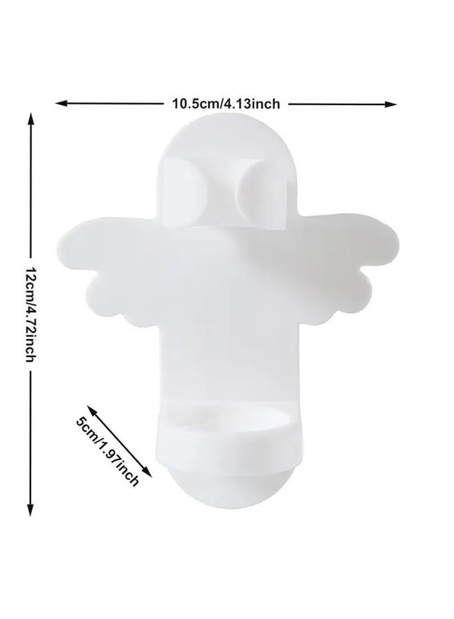 1pc Aircraft Style White Space Themed Rocket Design Toothbrush Holder Wall Mounted Bathroom Organizer Durable Plastic Easy Installation No Electricity Needed Modern Toothbrush Storage Accessory - Image 4