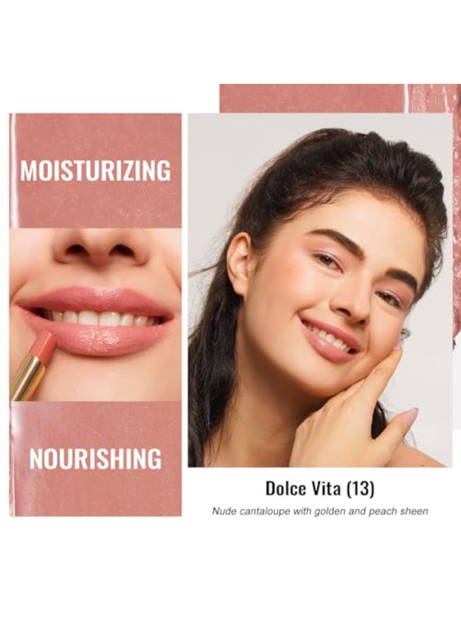 Oulac Moisturizing Shine Pink Peach Lipstick for Women 2 in 1 Pink Peach Glossy Tinted Lip Balm Hydrating Winter Lipstick for Dry LipsShine Juicy Finish Vegan 22g007oz G13 - Image 3