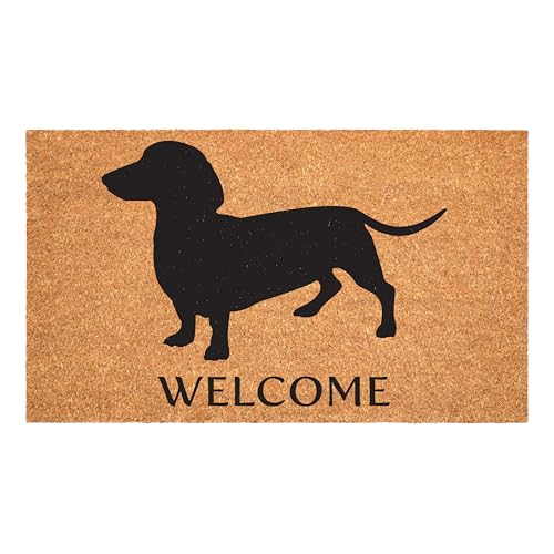 Calloway Mills 103031729 Dachshund Doormat, 17" x 29", Natural/Black - Image 1