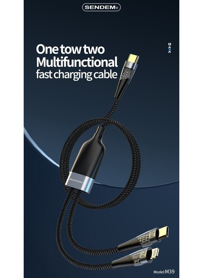 سيندم كابل شحن سريع من النوع C بقدرة 60 وات (النوع C + Lightning) - Image 3
