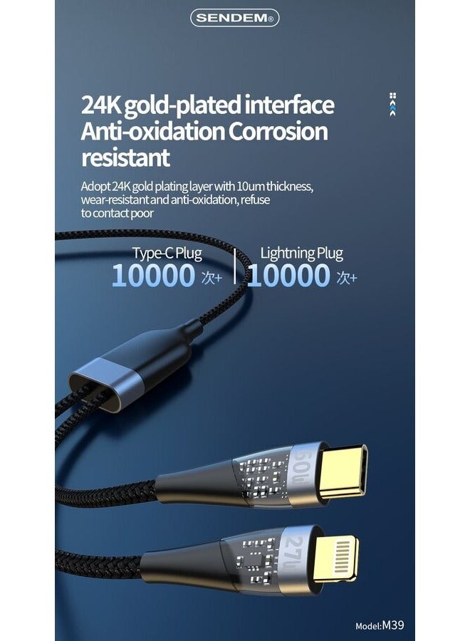 سيندم كابل شحن سريع من النوع C بقدرة 60 وات (النوع C + Lightning) - Image 5