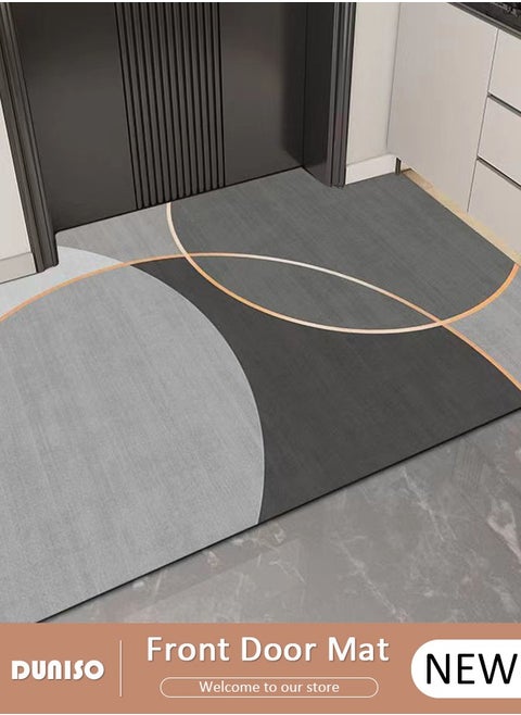 Diatom Mud Front Door Mat, Non-Slip Durable Welcome Mat, Absorbent Rubber Low Profile Doormat, Heavy Duty Waterproof Indoor Outside Mats, Easy Clean Floor Mat for Entrance Home 60*90cm