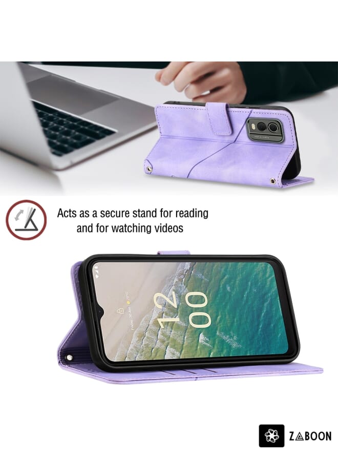 Zaboon Protective Case For Nokia C32 Skin-feel Embossed Leather - Image 3