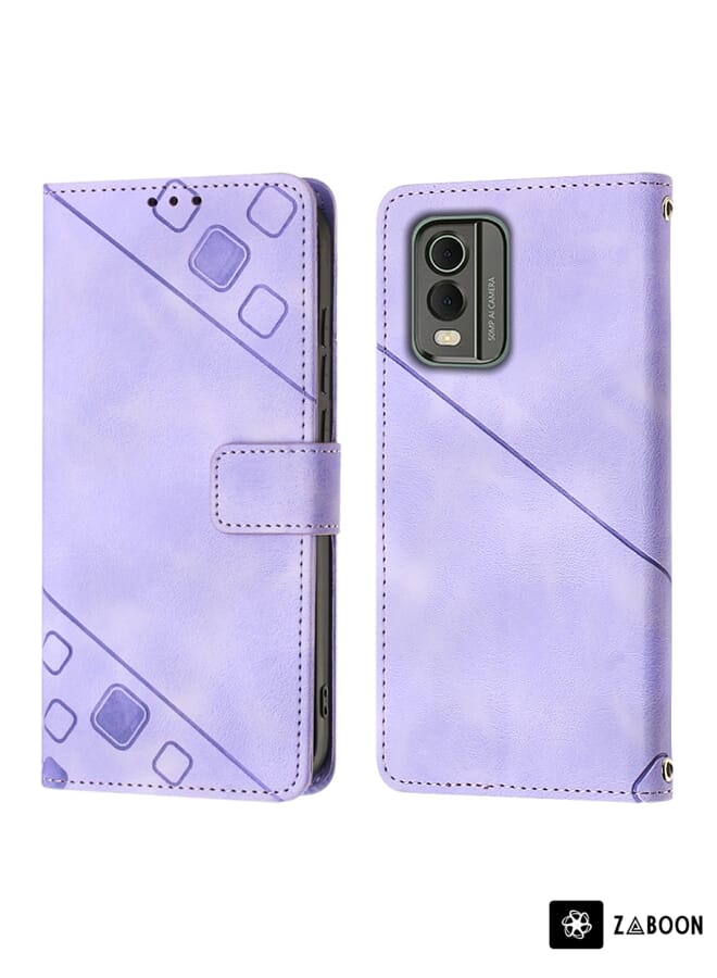 Zaboon Protective Case For Nokia C32 Skin-feel Embossed Leather - Image 2
