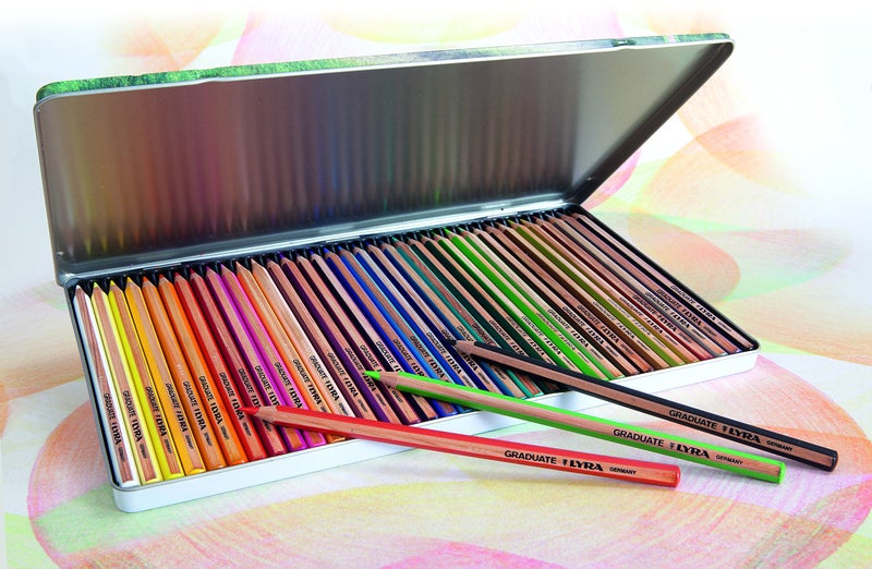 Lyra Graduate Colouring Pencils, 3.8mm Thick Lead, 36 Assorted Colours, Technical & Artistic Drawing, Tin Box, Ideal for Student Artists & Schools - Image 5