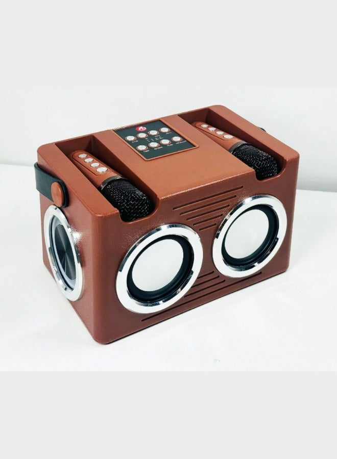 Agofyngs Dual 20W Bluetooth Karaoke Speaker with Dual Wireless Microphones, DSP Sound System for Home Entertainment & Party Use - Image 1