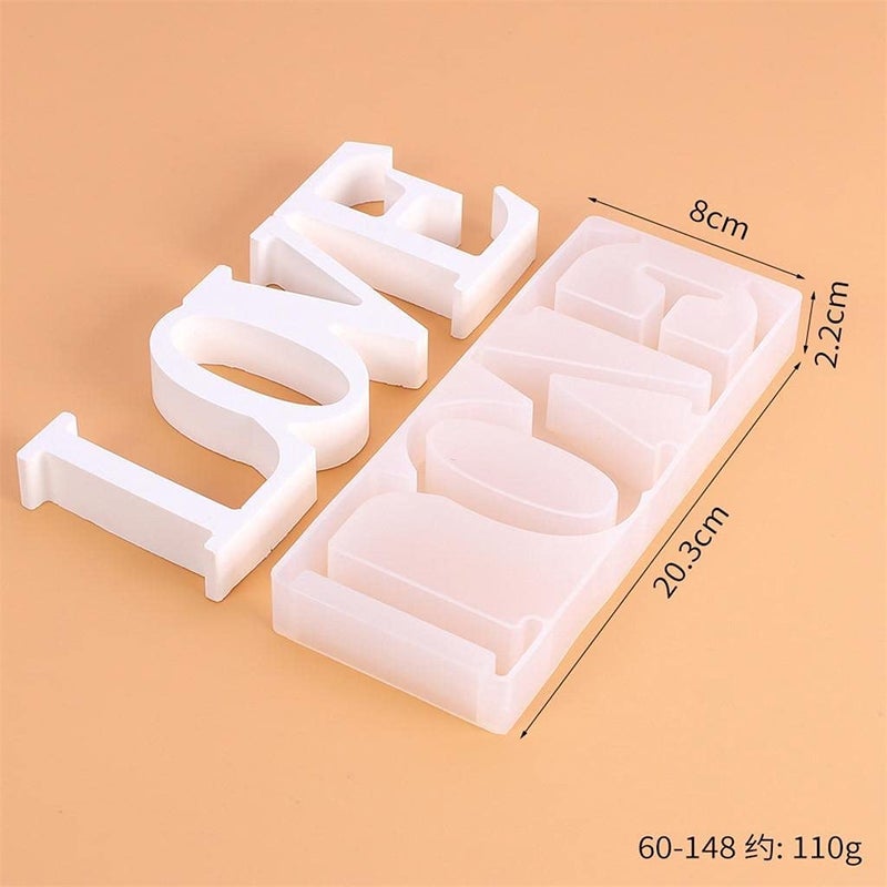 deziine deziineFx Love Silicone Mould Love Resin Mold Love Sign Word Mold Epoxy Resin Molds for DIY Table Decoration Wedding Valentines Day Gifts  - Image 3