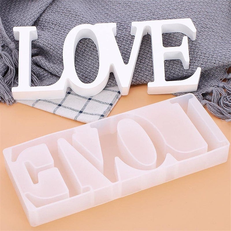 deziine deziineFx Love Silicone Mould Love Resin Mold Love Sign Word Mold Epoxy Resin Molds for DIY Table Decoration Wedding Valentines Day Gifts  - Image 1