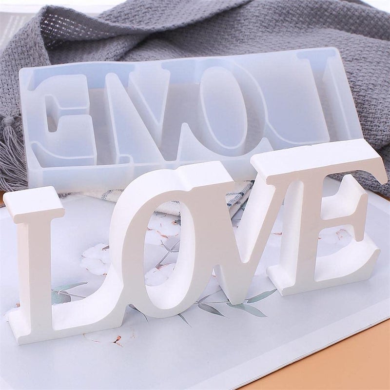 deziine deziineFx Love Silicone Mould Love Resin Mold Love Sign Word Mold Epoxy Resin Molds for DIY Table Decoration Wedding Valentines Day Gifts  - Image 4