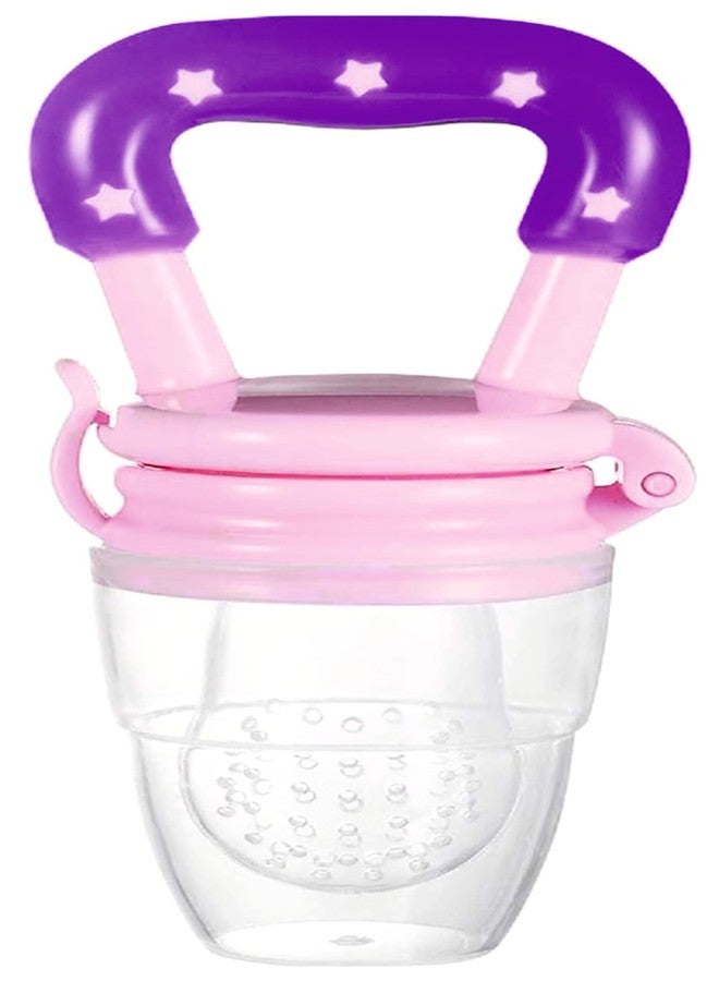 Roforuf Baby Fruit Feeder & Spoon Feeder Combo with Banana Teether for Babies 3-12 Months | BPA Free Silicone Food Feeder Pacifier | Anti-Choking Infant Feeding & Teething Kit (Pack of 3 Pink) - Image 3