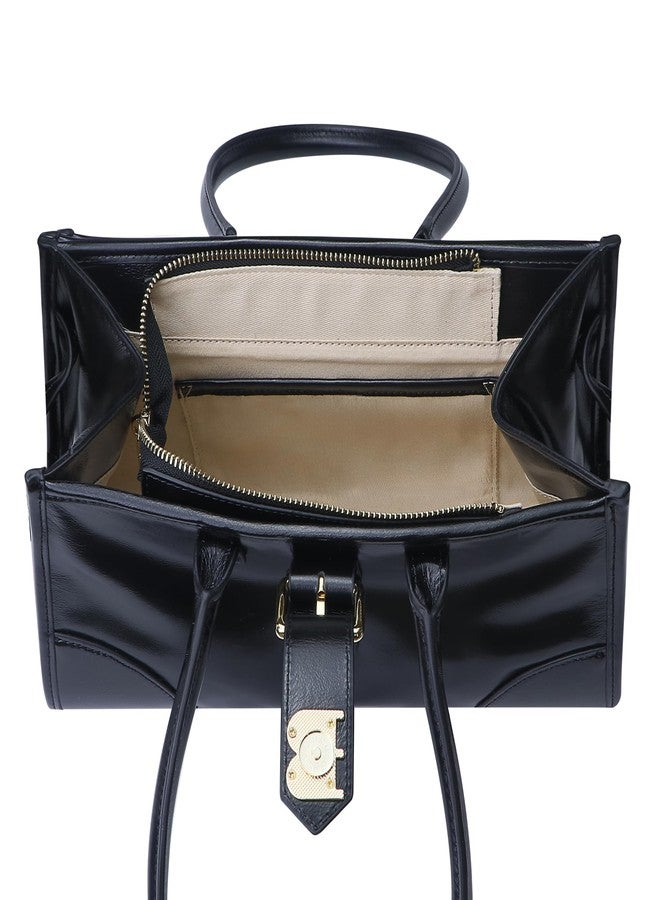 Royal Bagger Genuine Cow Leather Women's Shoulder Bag, Retro Underarm Tote Purse with Large Capacity, Top Handle Handbag 3265 (Black) - Image 5
