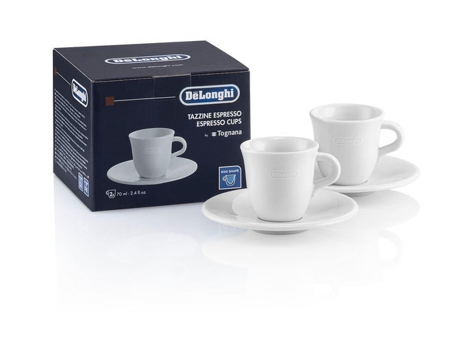 DELONGHI DLSC308 PORCELAIN ESPRESSO CUP SAUCER SET OF 270 ML
