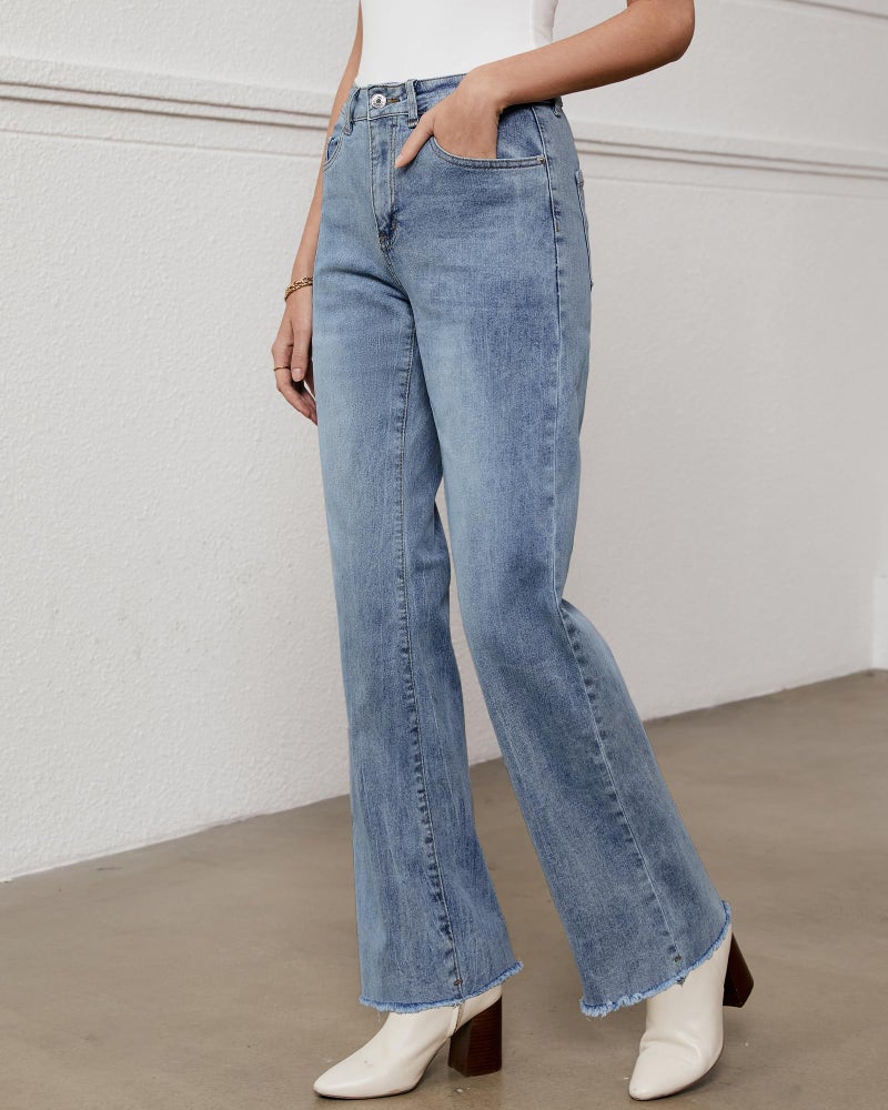 GRAPENT Colored Jeans for Women High Waist Straight Leg Jeans for Women Vintage Blue - Acid Wash XX-Large Fits US Size 20 to 22 - Image 2