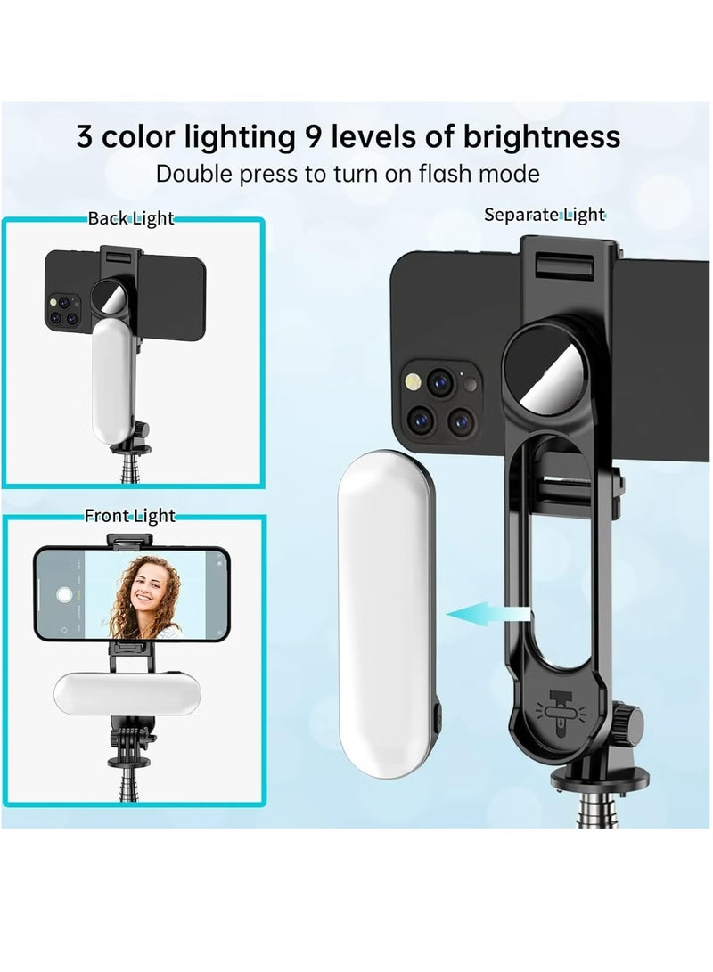 روك بو عصا سيلفي لاسلكية L15 بتقنية البلوتوث مقاس 1110 مم مع حامل ثلاثي صغير مزود بإضاءة خلفية ودوران 360 درجة - Image 3