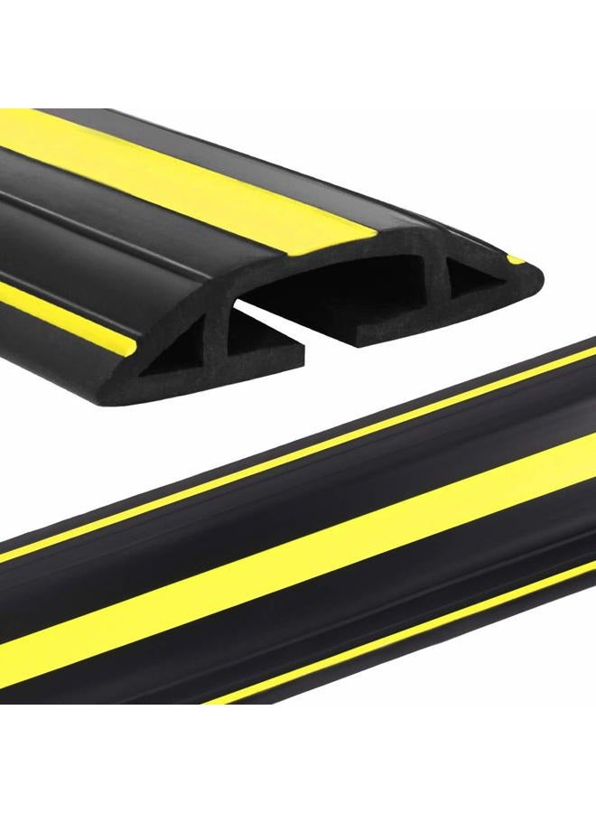 Eapele 4 ft Cable Protector Cord Cover for Floor,Heavy Duty PVC Duct Easy to Unroll,Prevent Trip Hazard for Home Office or Outdoor Settings - Image 1