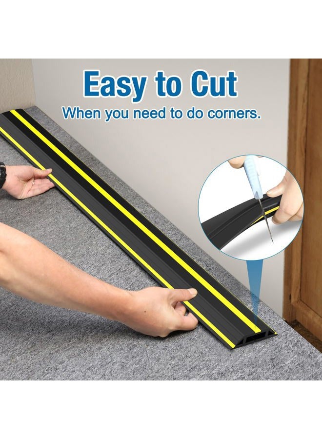 Eapele 4 ft Cable Protector Cord Cover for Floor,Heavy Duty PVC Duct Easy to Unroll,Prevent Trip Hazard for Home Office or Outdoor Settings - Image 4