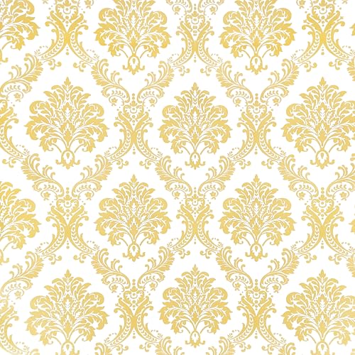 HOMEMATES Self-Adhesive Wallpaper Waterproof Old Furniture Vinyl Stickers Wooden Door Wardrobe Desktop PVC Wall Papers 45 X 304 CM (Yellow Floral) - Image 4