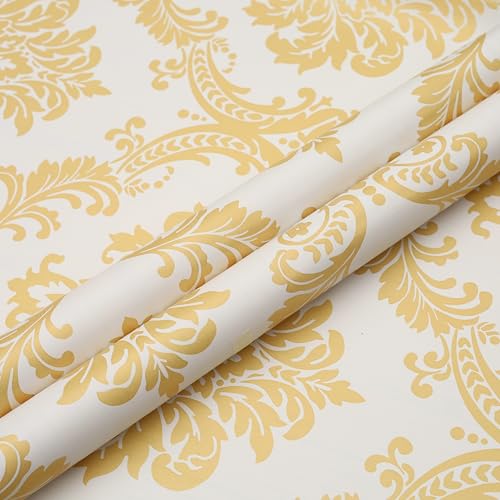 HOMEMATES Self-Adhesive Wallpaper Waterproof Old Furniture Vinyl Stickers Wooden Door Wardrobe Desktop PVC Wall Papers 45 X 304 CM (Yellow Floral) - Image 2