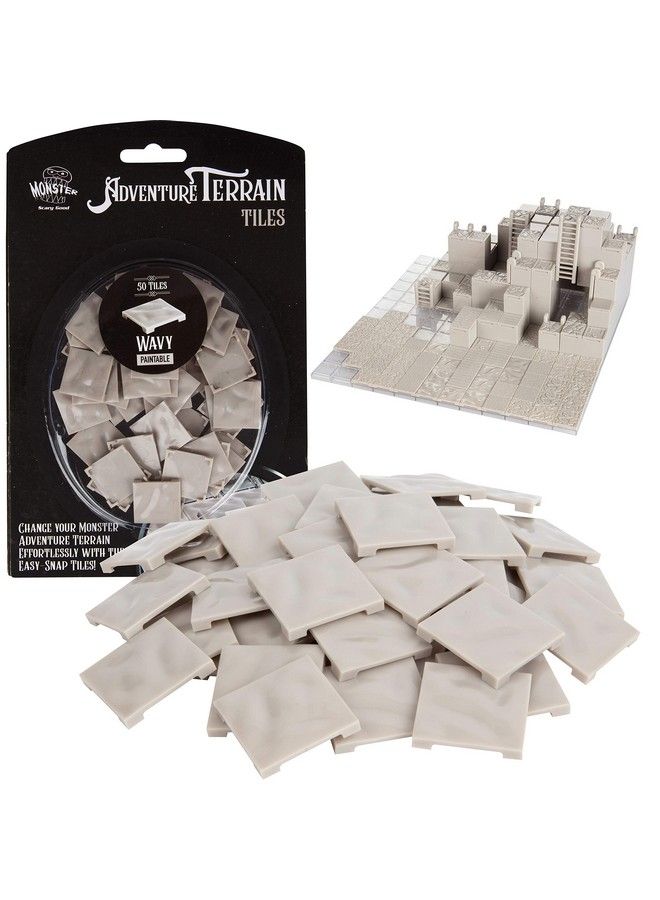 Monster Protectors Monster Adventure Terrain 50Pc Wavy Style Tile Expansion Packpaintable 1"X1" Tile Set Easy Snap Creates Amazing Tabletop Terrain In Minutescustomize Your D&D And Pathfinder Dungeons Your Way  - Image 2