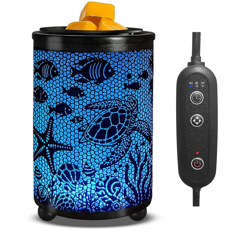 Leyoue Electric Wax Melt Warmer PTC Heating Plate with 7 Colors LED Changing Light Wax Warmer Fragrance Warmer for Home Office Gifts & Decor(Underwater World) - Image 1
