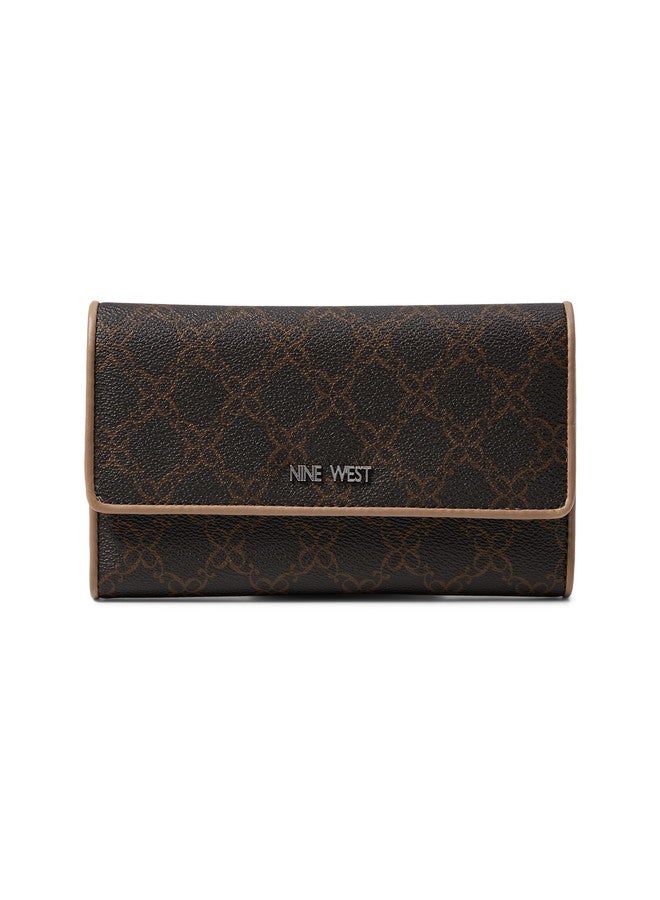 ناين ويست، نسائي، زوري صغير بنقشة مربعات، شعار بني/لاتيه، متوسط - Image 1