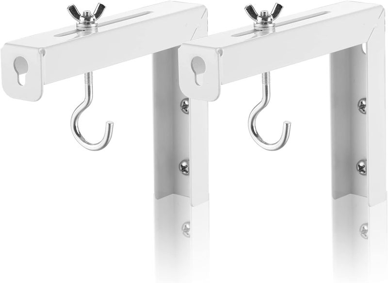 XTECTORVIEW Universal L Shaped Wall Hangers for Hanging Projector Screen, L Bracket Comes with Hook and Screws, Adjustable, 11 Inch Length (Weight Capacity 20 Kg) Color-White - Image 1