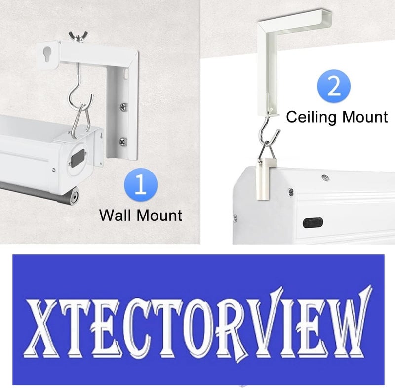 XTECTORVIEW Universal L Shaped Wall Hangers for Hanging Projector Screen, L Bracket Comes with Hook and Screws, Adjustable, 11 Inch Length (Weight Capacity 20 Kg) Color-White - Image 4