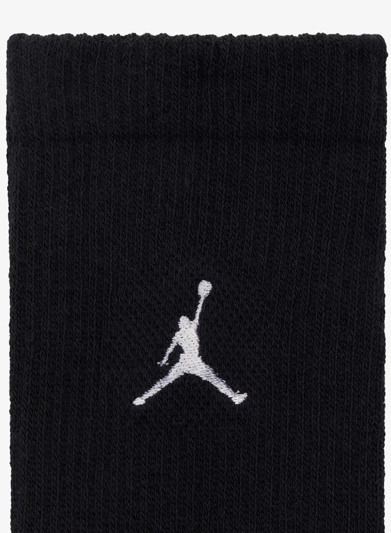Jordan BLACK/(WHITE) 3-Pack Everyday Elevated Crew Socks  | Best Price UAE