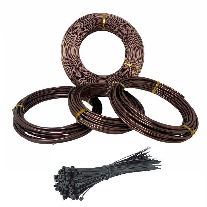 ART IFACT ART IFACT 100 Feets Anodized Aluminium Wire of 2mm 25mm 3mm and 100 Pieces of Cable Ties Bonsai Training Wire Craft Wire 333 Feets Each 2mm 25mm 3mm  - Image 1