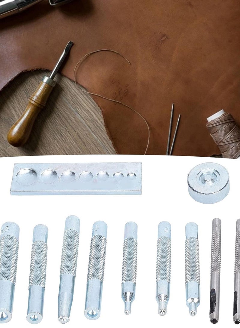GGOOT Eyelet Die Punch Tool Hole Set Snap Rivet Setter Base Leather Craft Kit Hardware Snap Rivet Setter Leather Eyelet Punch  - Image 3