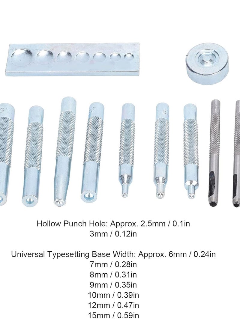 GGOOT Eyelet Die Punch Tool Hole Set Snap Rivet Setter Base Leather Craft Kit Hardware Snap Rivet Setter Leather Eyelet Punch  - Image 5