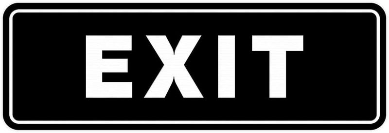 All Quality Standard Exit Wall or Door Sign | Durable Plastic and Easy Installation | Double-Sided Foam Adhesive Tape - Black - Large (1 Pack) - Image 1