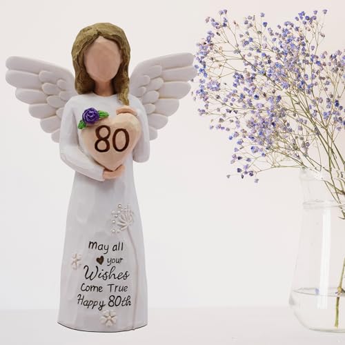 AcowSpt 80th Birthday Gifts for Women 80th Birthday Decorations for Women Sculpted HandPainted Figurine - Image 3