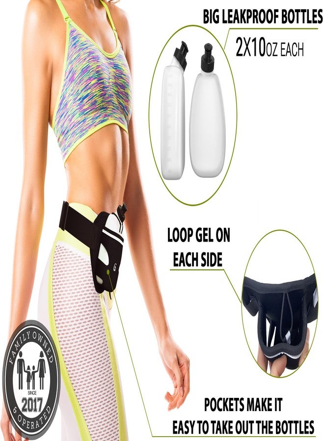 Q-RUN Hydration Running Belt with Bottles - Water Belts for Woman and Men - iPhone Running Belt - Fuel Marathon Waist Pouch for Runners - Jogging Cycling Biking Hiking Belt with water bottle holder - Image 4