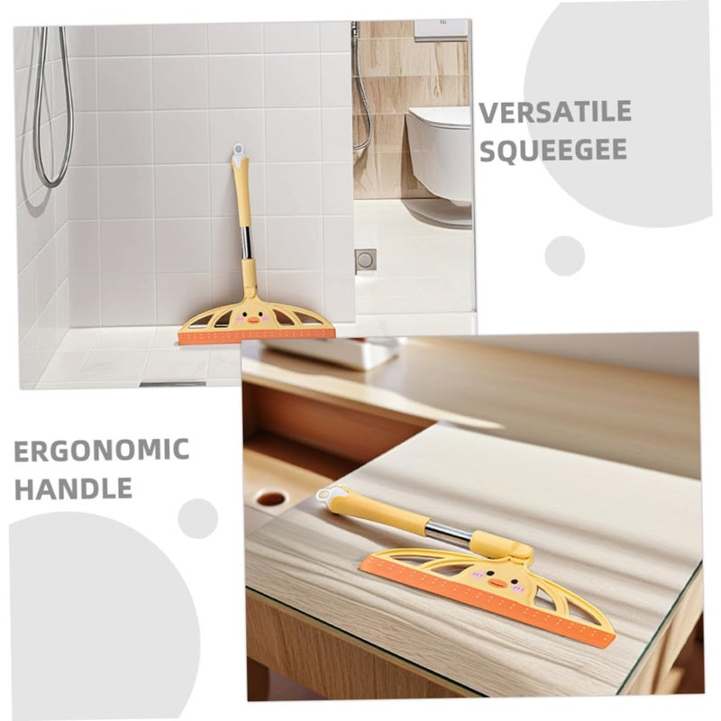 2 in 1 Shower Squeegee and Car Wiper with Rubber Blade Yellow Green for Bathroom Mirror Kitchen Tile - Image 4