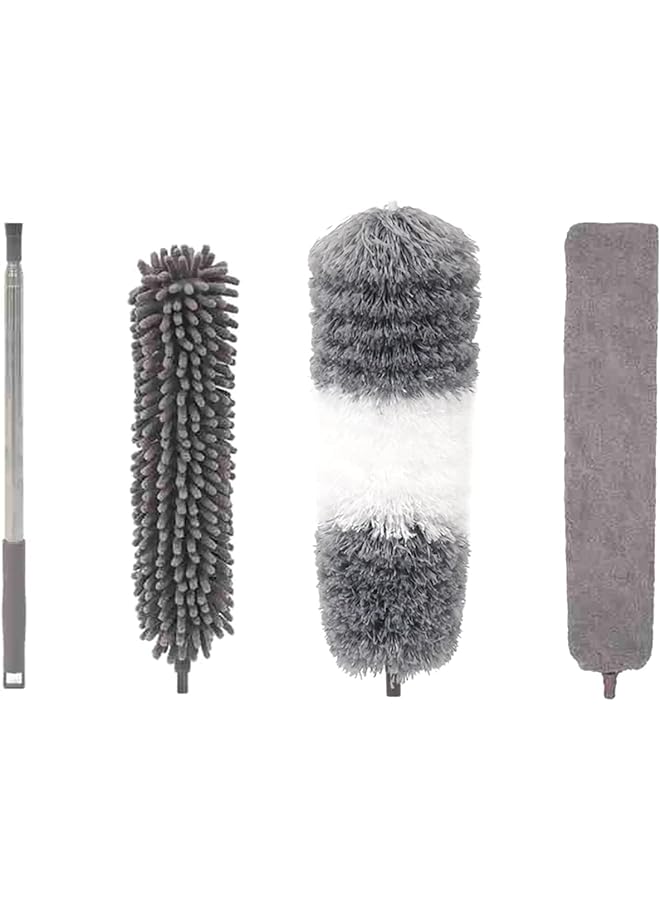Zaboon Feather Duster Set With Extension Pole Long Dust Brush And Protective Head For Cleaning Roof Blinds Cobwebs Ceiling Fan - Image 1
