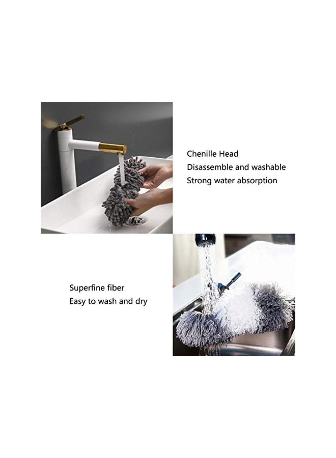 Zaboon Feather Duster Set With Extension Pole Long Dust Brush And Protective Head For Cleaning Roof Blinds Cobwebs Ceiling Fan - Image 3