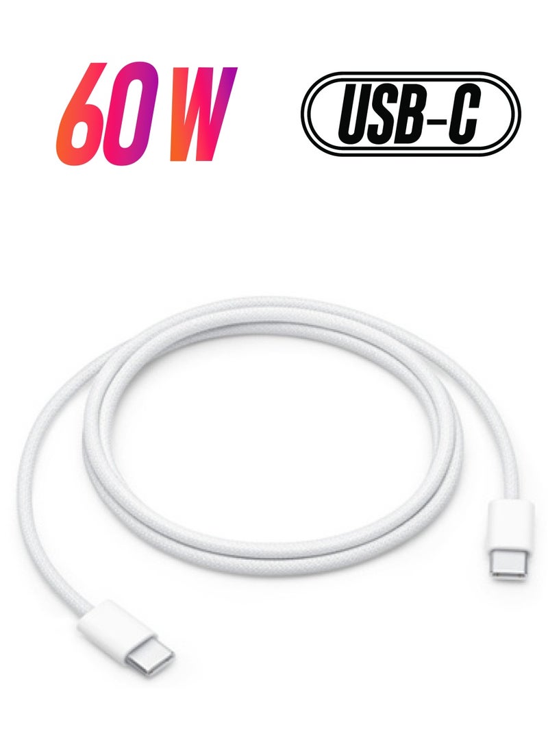 USB-C 60W Charge Cable (1 m) White  - Image 1
