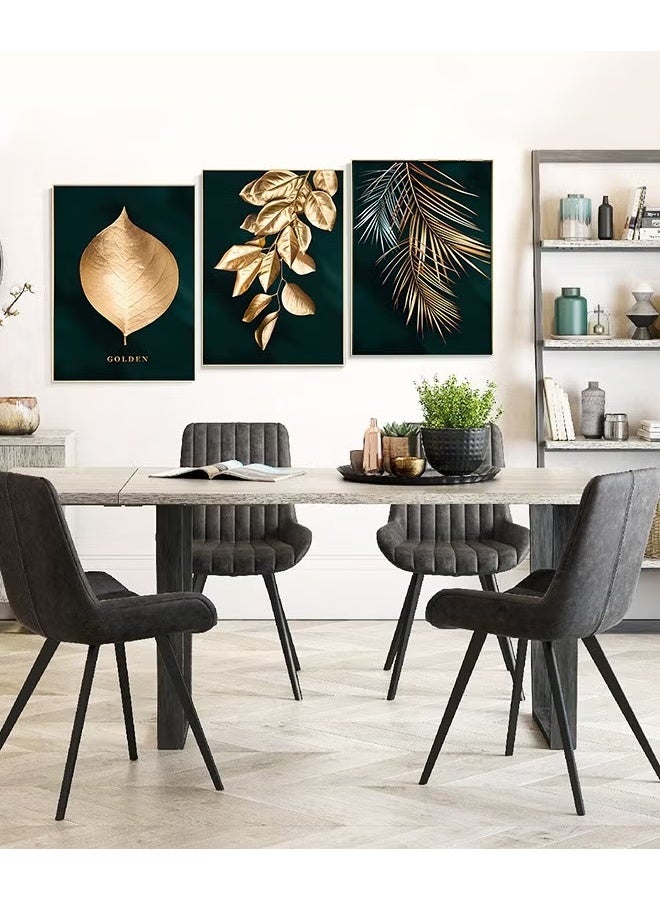 EETU 3Pcs Abstract Wall Art Home Decor,Black Gold Leaf Canvas Prints For Living Room Bedroom,Large Modern Canvas Wall Art,40x60cm(Only Drawing Core) - Image 3