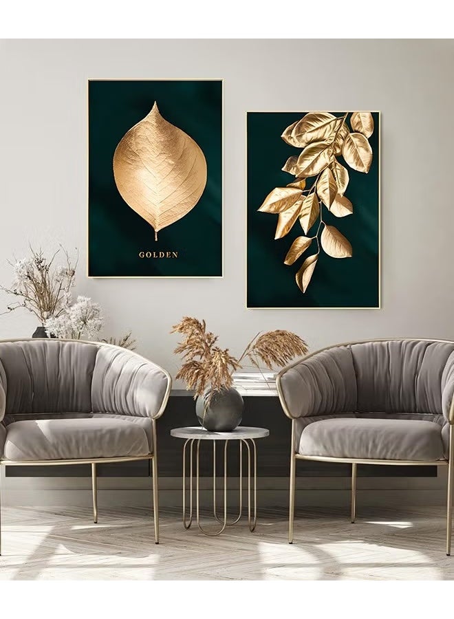 EETU 3Pcs Abstract Wall Art Home Decor,Black Gold Leaf Canvas Prints For Living Room Bedroom,Large Modern Canvas Wall Art,40x60cm(Only Drawing Core) - Image 4