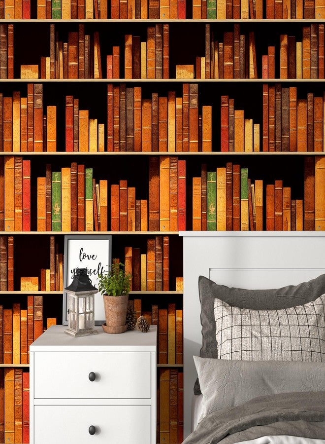 ReWallpaper ورق جدران عتيق من ReWallpaper بمقاس 17.5 بوصة × 23 قدمًا، قابل للتقشير واللصق، ورق جدران أكاديمي داكن، كتب مكتبة، جدارية، سلالم، باب الفصل الدراسي، خزانة، ورق اتصال، ورق جدران عتيق مقاوم للماء للجدران - Image 5
