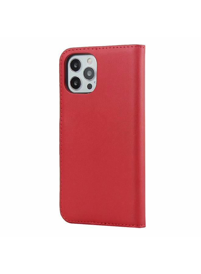 Zaboon Case For iPhone 12 mini Plain Texture Cowhide Leather Horizontal Flip Case with Magnetic Clasp & Holder & Card Slots & Wallet - Image 3