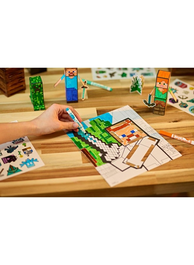 Crayola مجموعة فنون كرايولا ماينكرافت 3D للأطفال، بديل كتاب التلوين، هدية للأولاد والبنات، أعمار 6 سنوات فما فوق - Image 3