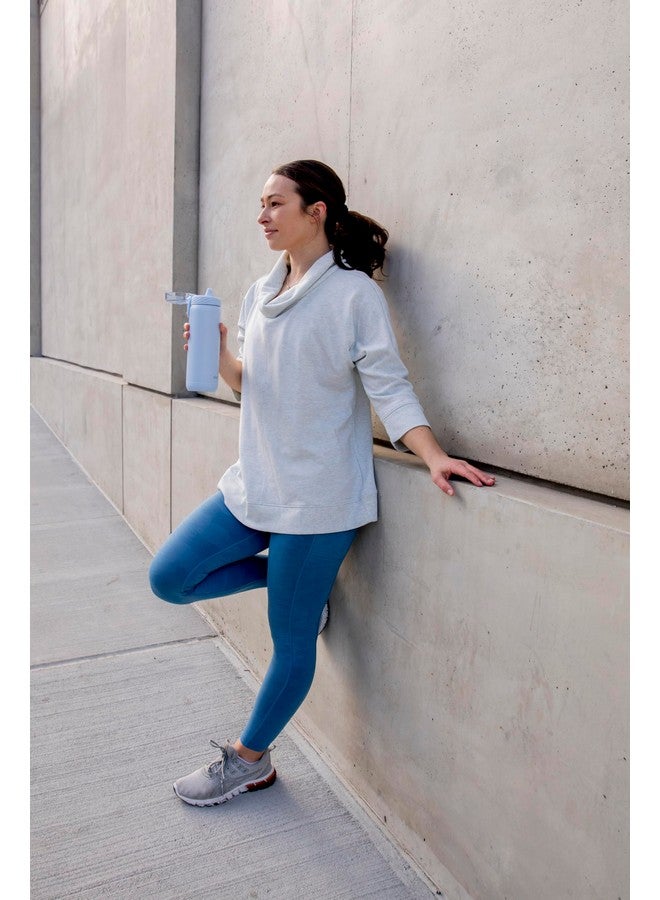 إلو زجاجة مياه من الفولاذ المقاوم للصدأ من إيلو كوبر، سعة 22 أونصة، مزودة بقشة ومقبض حمل، مصنوعة من معدن مزدوج الجدار معزولة بالفراغ، وغطاء قفل مانع للتسرب مع فوهة سيليكون ناعمة، قابلة لإعادة الاستخدام، خالية من مادة BPA، لون أزرق هالوجيني - Image 2