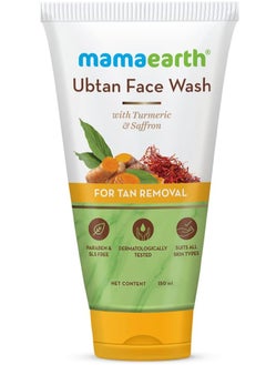 Mamaearth Mamaearth Ubtan Natural Face Wash For all Skin Type with Turmeric & Saffron for Tan Removal 150 ml  - Image 1
